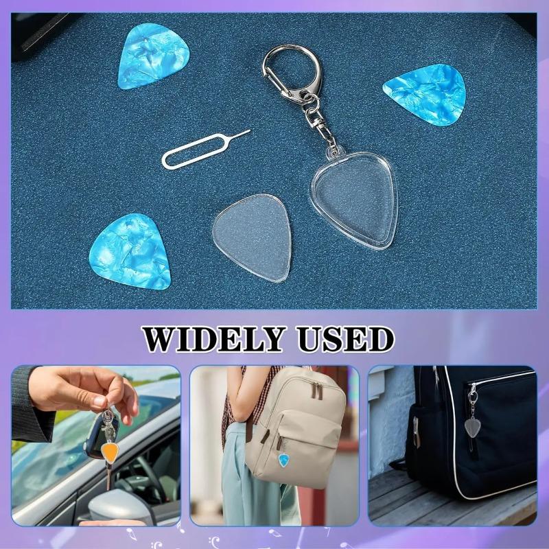 Transparent Pick Box, Pick Keychain, Guitar Pick Box, Acrylic Pendant, Storage Pendant, Guitar Pick Storage Pendant, Small Size, Suitable for Musicians To Carry Around
