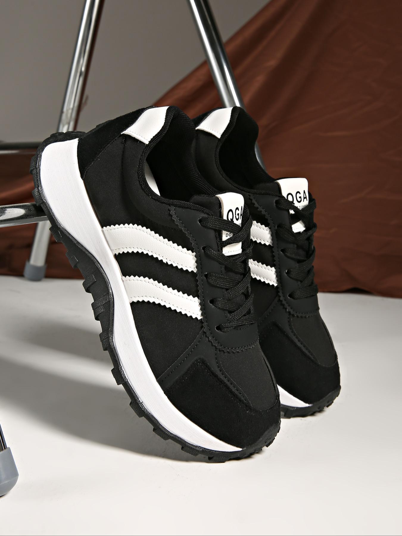 Women's Fashion Thick Sole Sneakers, BreathableWalking Shoes,Comfortable Support, CasualTextile Upper, Rubber Sole, All Seasons,Breathable Outdoor Shoes