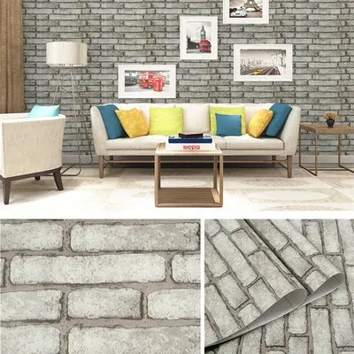 Blue gray brick pattern 45cm * 10m