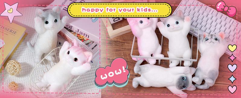 Large Taba Squishy Cat Squishy Dog Handmade Cute Cat DIY Squeeze Toy, Hyperreal Kawaii Cat Simulation Lovely Toy, Squeeze Autism Toys Stress Relidf toy, Silicone Pinch Cat