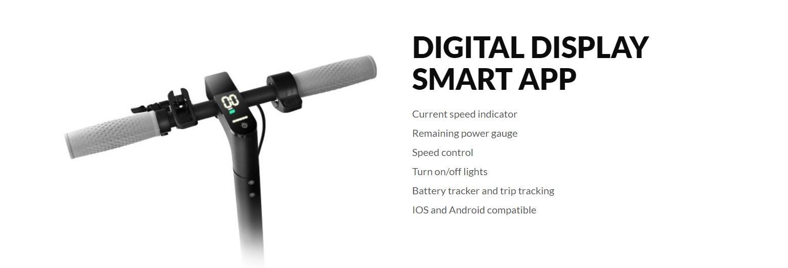 ladped Electric Scooter - 8.5 Solid Tires, 350W Motor Up to 16 Miles of Range and 19 MPH Portable Folding Commuter Scooter with and App E-Scooter  3 Speed modes school scooters