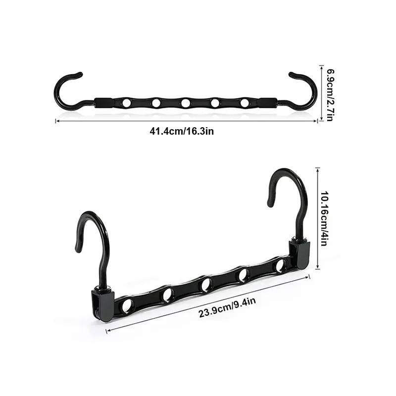 2pcs Creative Windproof Magic Clothes Hanger, Multifunctional PP Plastic Rotating Foldable Hanger, 5-Hole Storage Hook, Small Non-Slip Home Travel Hanger