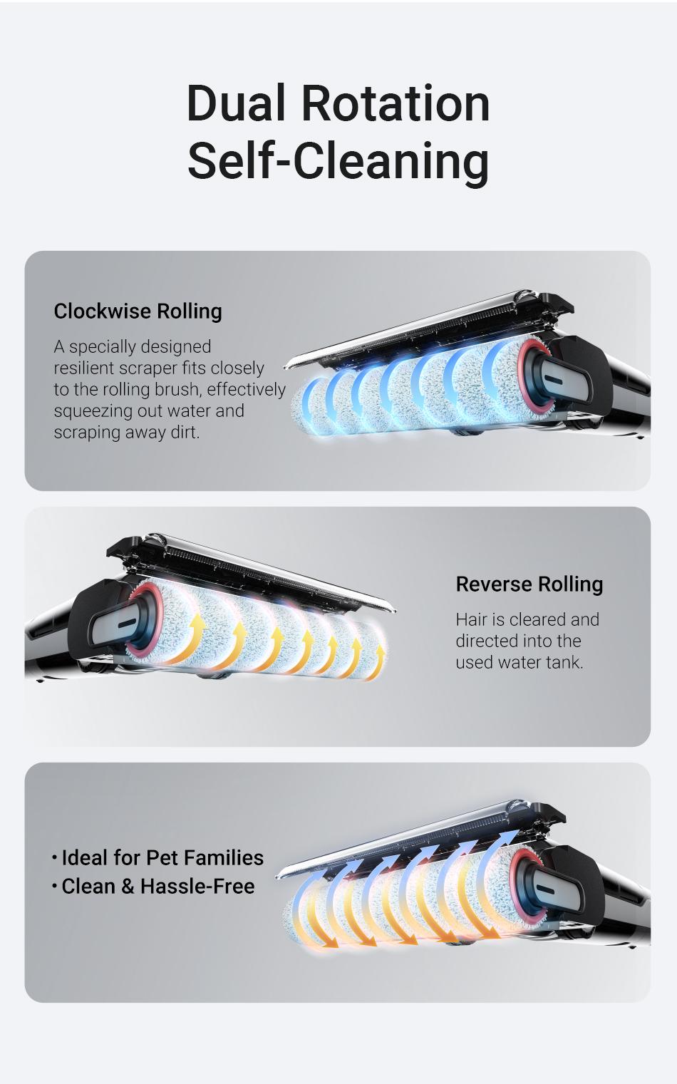 DREAME H14 Series I / H12 Pro FlexReach Vacuum Mop, Wet and Dry Vacuum, 180° Lie-Flat Cordless Vacuum Mop Combo, 140°F Brush Washing, Fast Hot Air Drying in 5 Mins, Great for Sticky Steam Messes Cleaner Self Cleaning System Deep Cleaning Machine