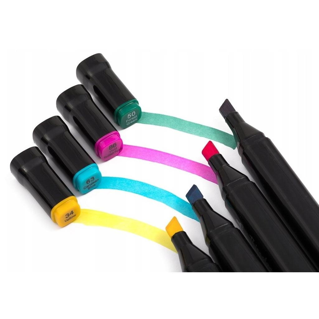 24-color double-headed marker pens, fine and chisel tip permanent art painting set, art supplies for coloring, sketching, professional illustration design, architectural landscape, fashion and comic art