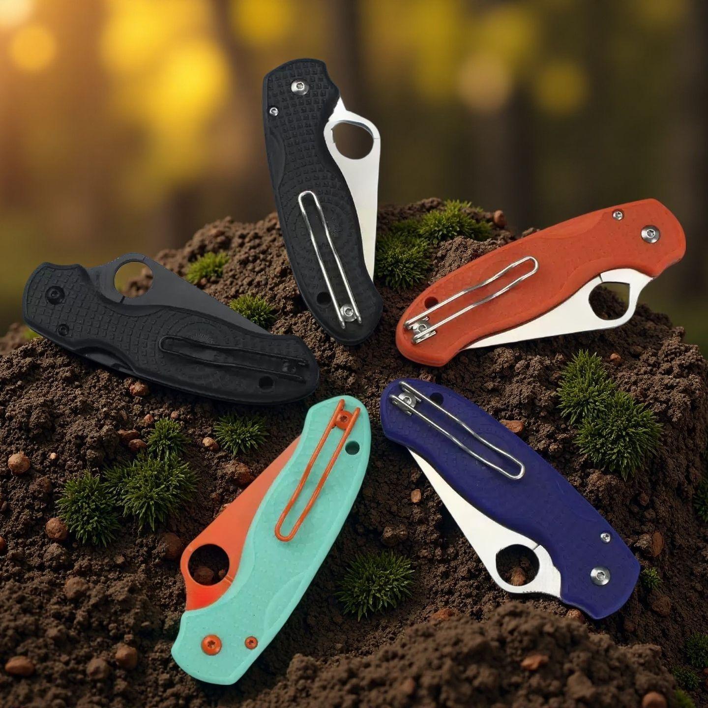 1 C223 folding knife, EDC mini pocket knife, nylon handle for mountaineering, camping, and fishing, portable EDC knife, a perfect gift for Christmas and Halloween