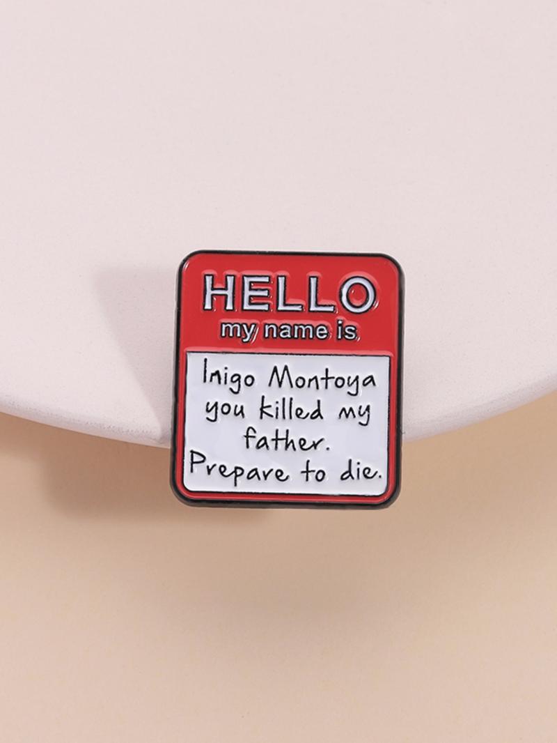 Letter Pattern Brooch, Metal Pin, Fashion Accessories for Women & Men