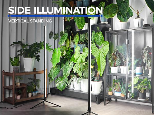 Barrina T10 Standing Grow Light 4FT, 42W, 5000K, Full Spectrum, Vertical LED Plant Light, Wide Coverage, with On/Off Switch and Tripod Floor Stand