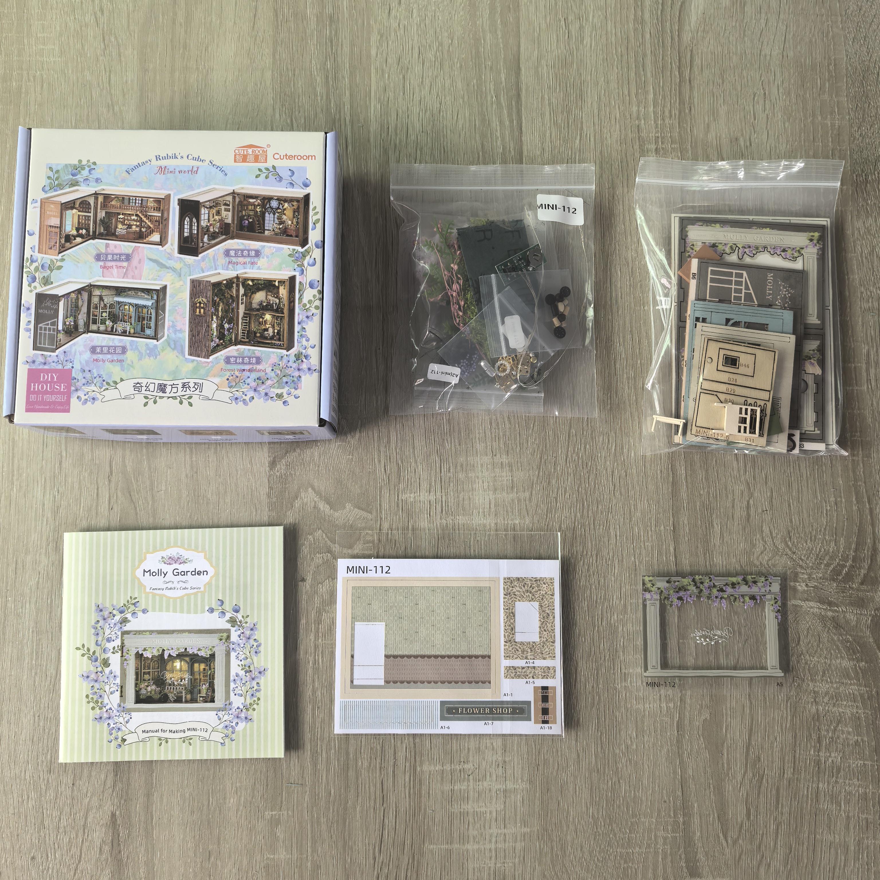 Fantasy Magic Cube Series DIY Miniature Dollhouse Cabin, 1 Box Wooden Handmade 3D Puzzle Model Toy and Creative Home Bedroom Decoration