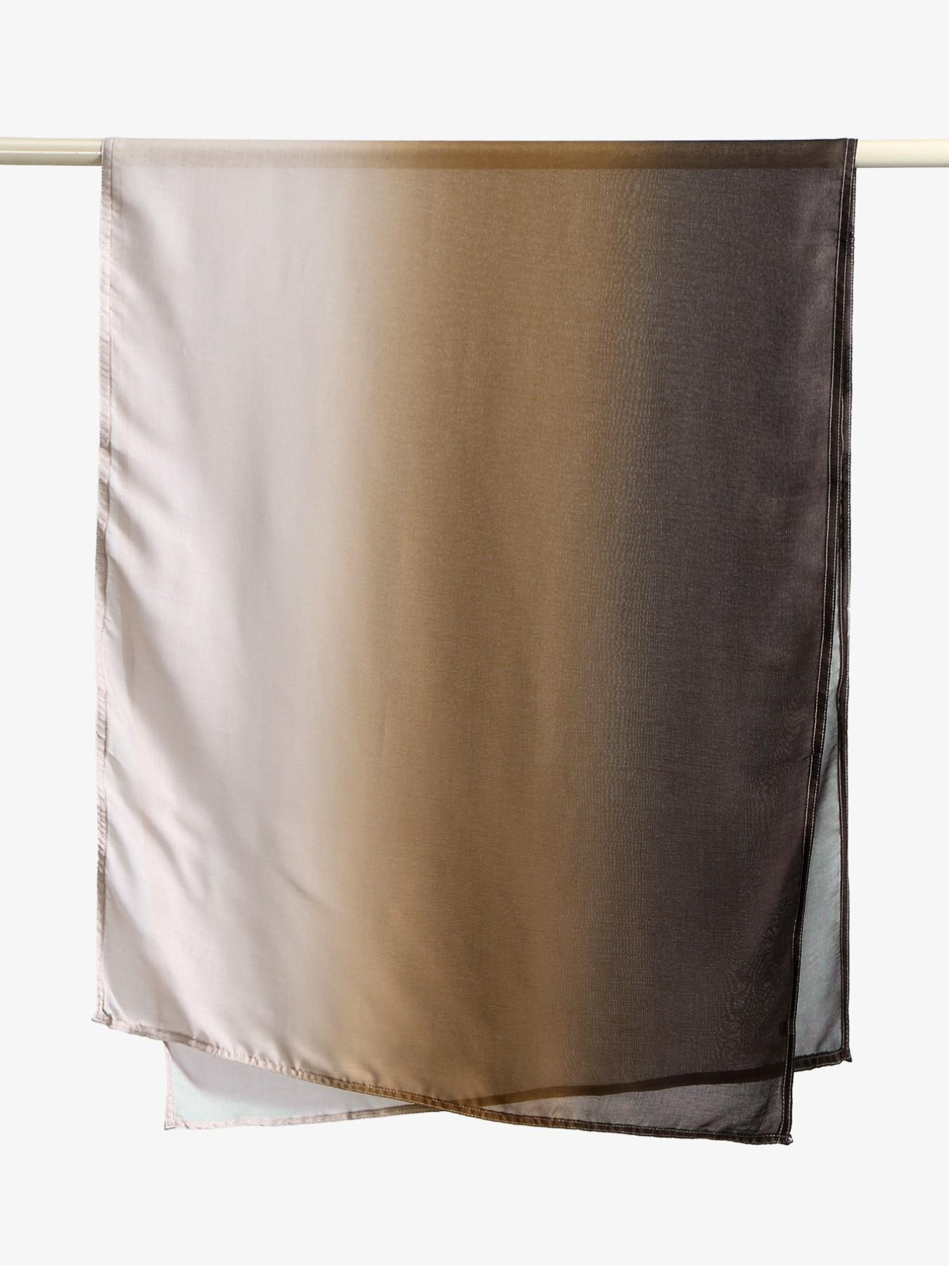 Women's Elegant Gradient Print Hijab Scarf, Soft Cotton Headscarves, Muslim Daily Wear Long Shawl, Fashionable Beach Wrap