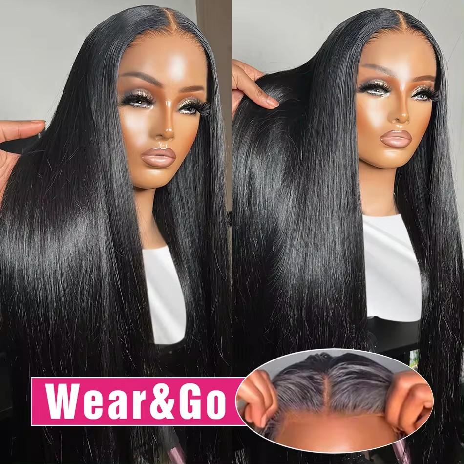 9x6 Glueless Wig Human Hair Ready To Wear Pre-Cut Lace Ready And Go Glueless Wigs Straight Lace Front Human Hair Wig For Women