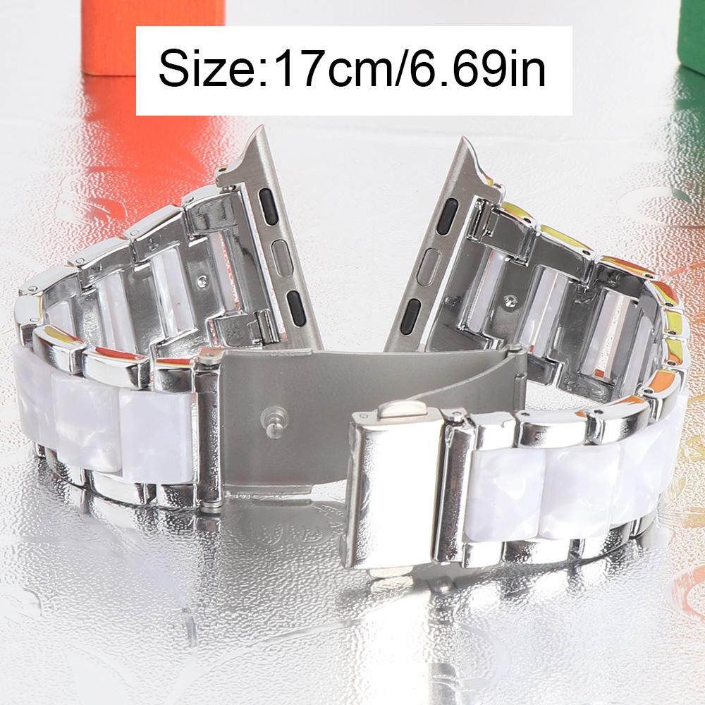 Metal Resin Band for Apple Watch Series 11/10/9/8/7/se/6/5/4, Dual Color Strap for Iwatch Ultra 49mm 46mm 45mm 44mm 42mm 41mm 40mm Smart Watch Straps Smartwatch Strap