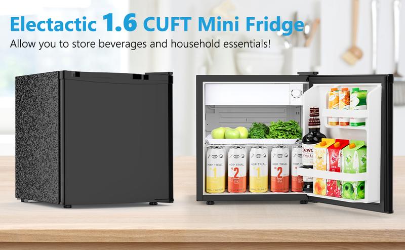 COWSAR 1.6 Cu.ft Mini Fridge with Freezer, Compact Single Reversible Door Refrigerator, Adjustable Thermostat, Ultra Quiet, Energy Efficient for Office, Dorm, Bedroom, Apartment