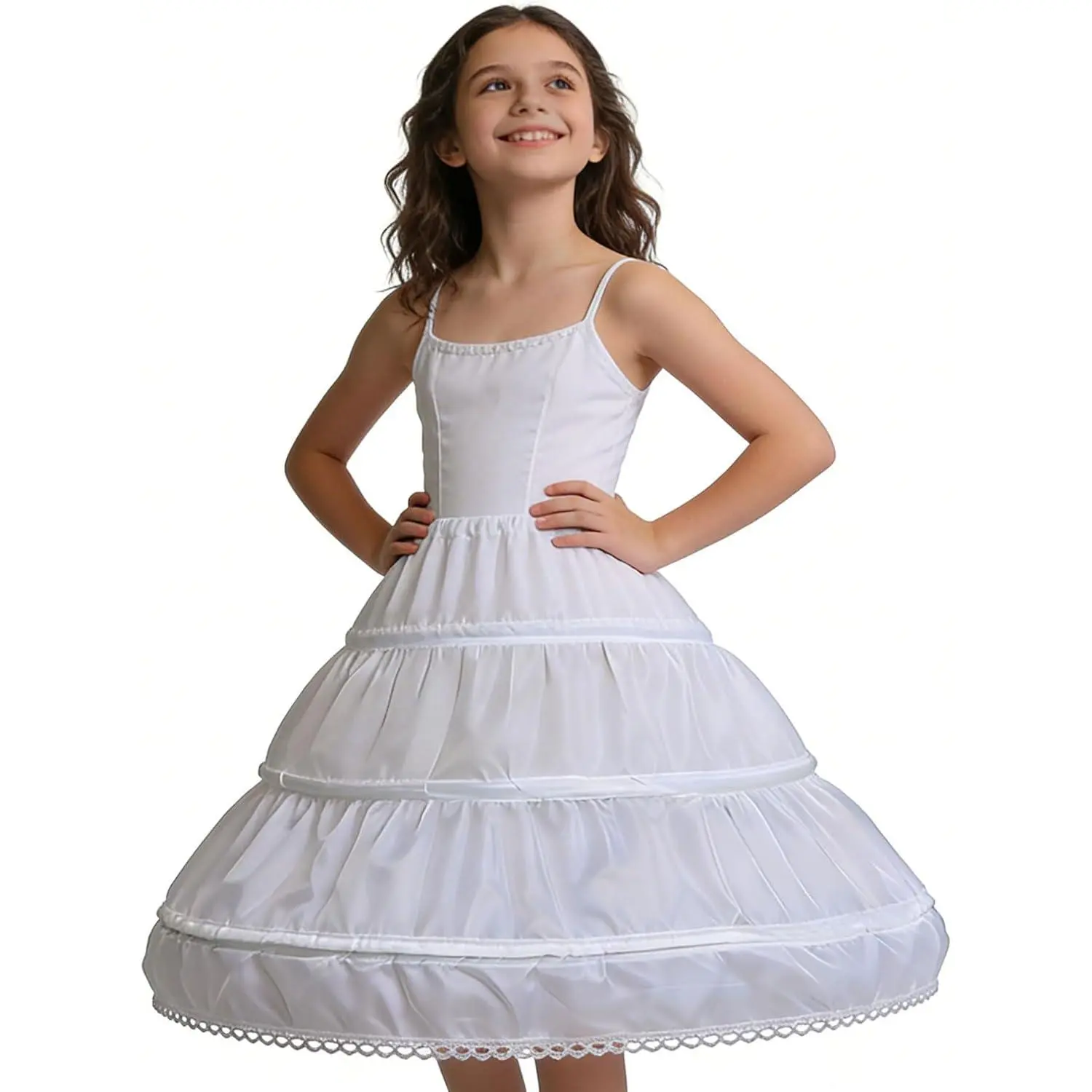 3-Hoop Crinoline Underskirt, Flower Girl Petticoat Under Skirt