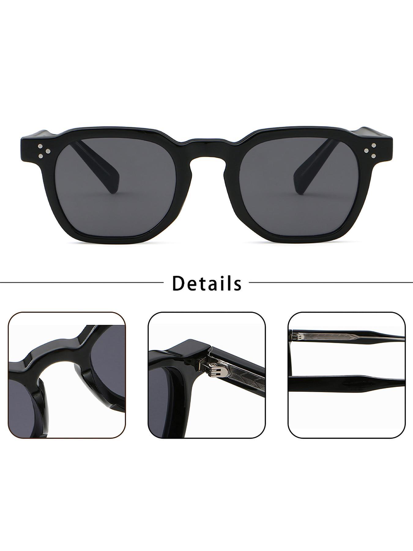 Unisex Vintage Tinted Lens Modern Sunglasses, Trendy Casual Sunglasses for Travel Use, Fashion Accessories