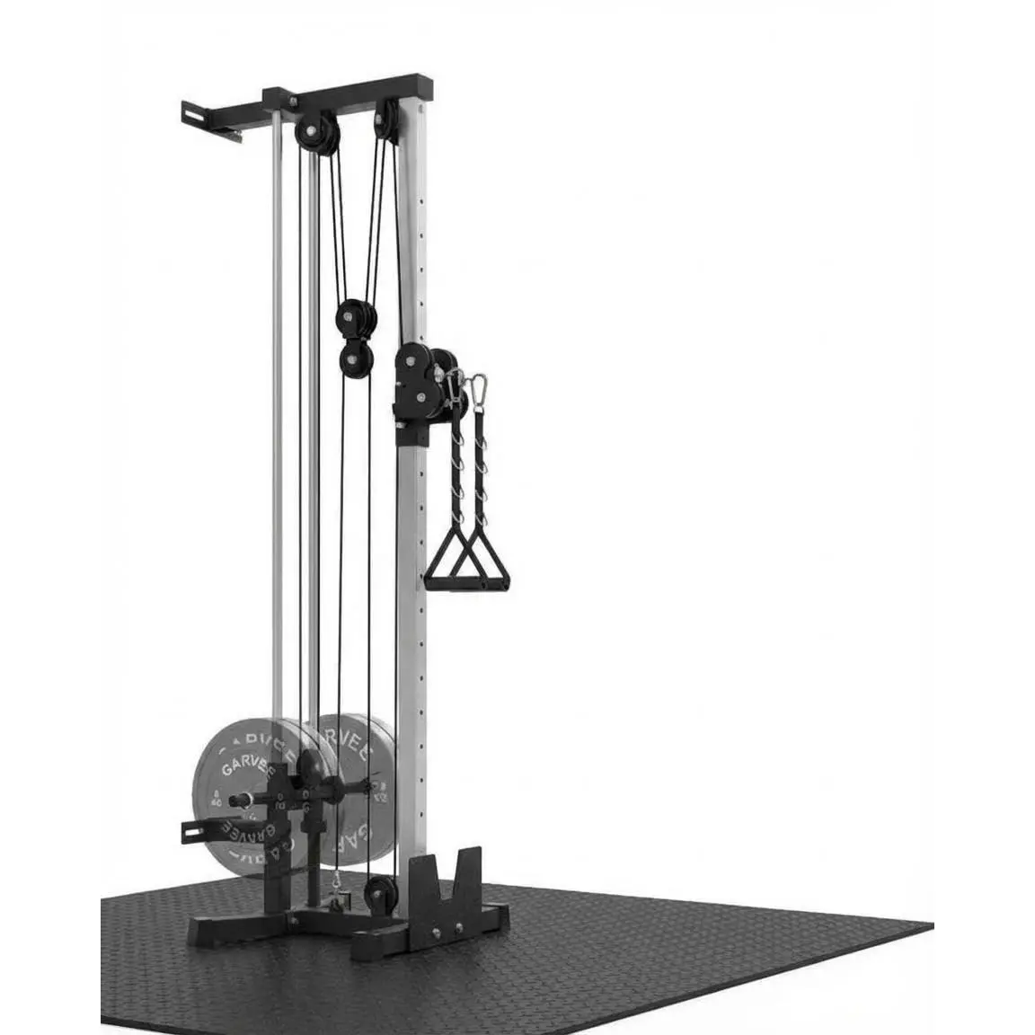 Wall Mount Cable Machine, 19-Position Dual Pulley LAT Pulldown & Crossover System for Home Gym, 400lb Capacity, Garage & Apartment Strength Equipment