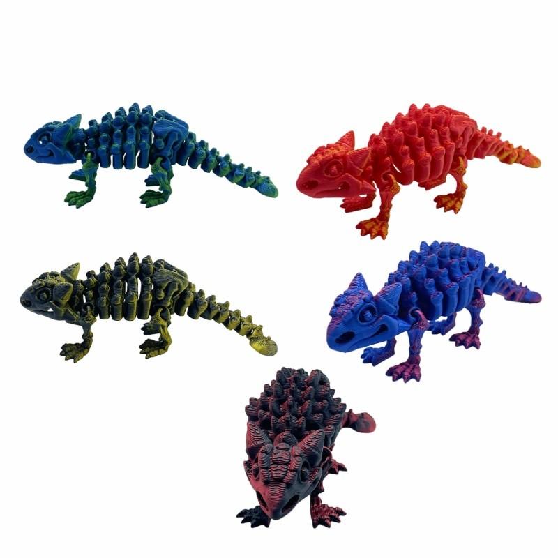 3D Printed Dinosaur World Set with Movable Ankylosaurus, Perfect for Home Decor, Office Desk Ornament, Holiday Party Decoration Dinosaur Figurine