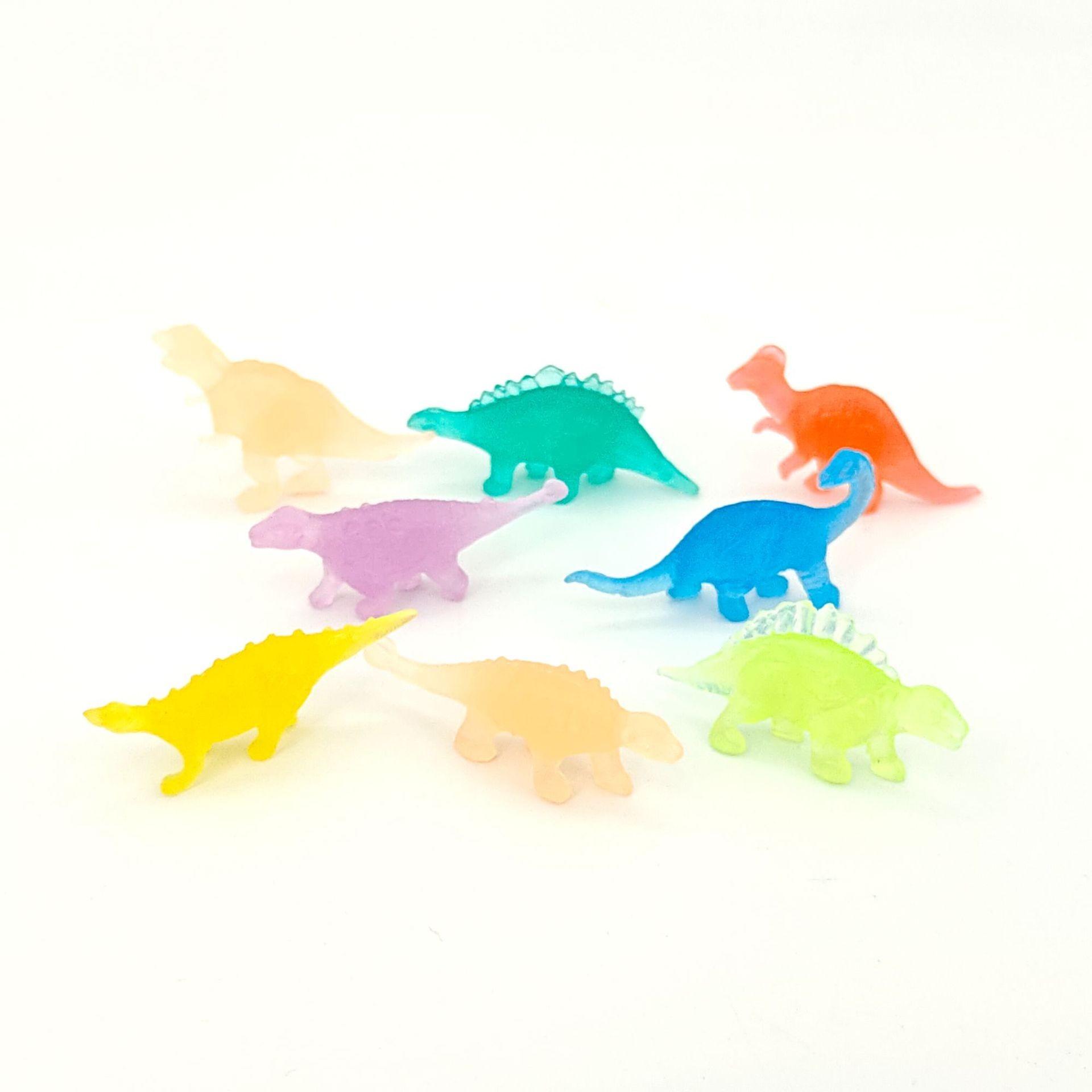 Mini Solid Color Dinosaurs, 25 Glow-In-The-Dark Soft Gel Models, 5cm Realistic Toys, Durable, Washable, Perfect for Classroom, Home, Parties