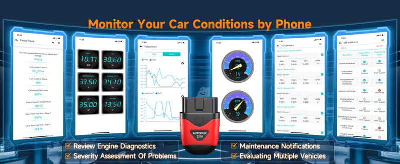 AUTOPHIX 3210 Bluetooth OBD2 Scanner, Wireless Check Engine Code Reader, Automotive Scan Tool Diagnostic Scanner with Battery Performance Test, Exclusive APP for iOS, iPad & Android