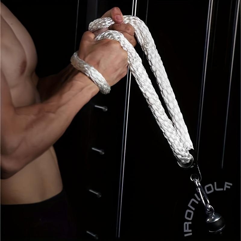 Nylon Tricep Rope Pull Down Handle, Straight Arm High Cable Machine Attachment, Fitness Equipment Accessory for Strength Training