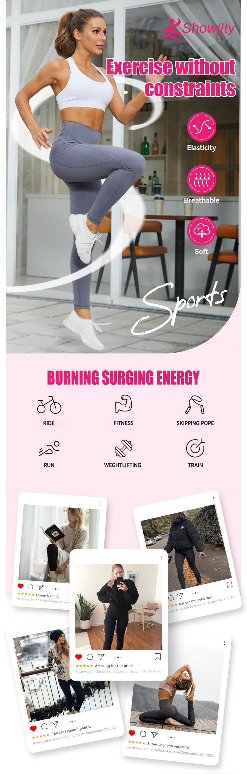 Showitty 3 Pack High Waisted Yoga Pants Winter Warm Workout Leggings