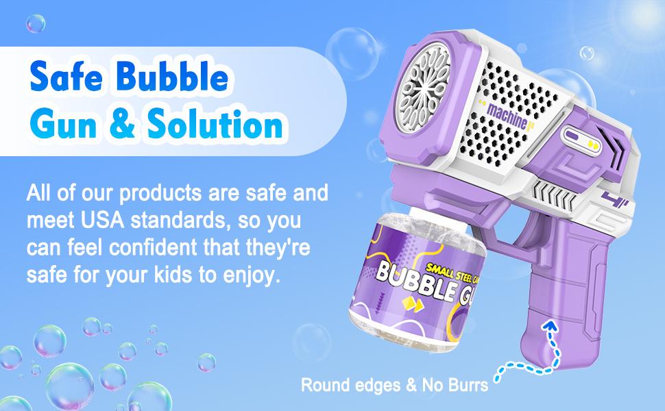 Kids Bubble Gun Colorful Lights Bubble Machine Children Automatic Bubble Machine with Bubble Solution, Gifts for Boys and Girls Ages 3-8