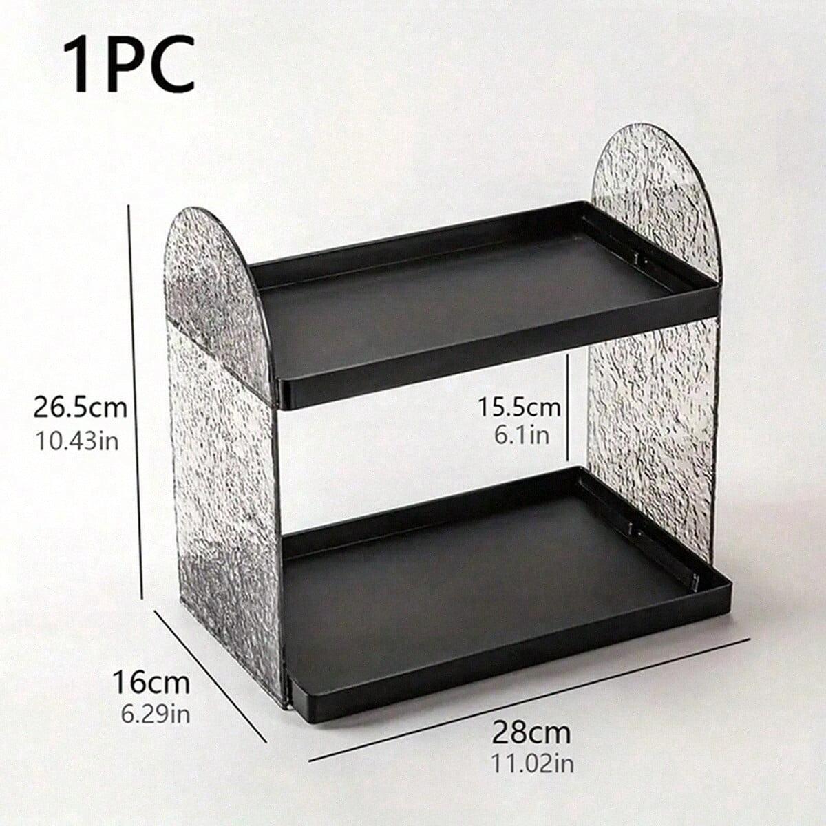 Acrylic Makeup Display Stand & Beauty Storage Box, Iceberg Pattern Cosmetic Organizer, Transparent Layered Desktop Holder, Bathroom Accessories