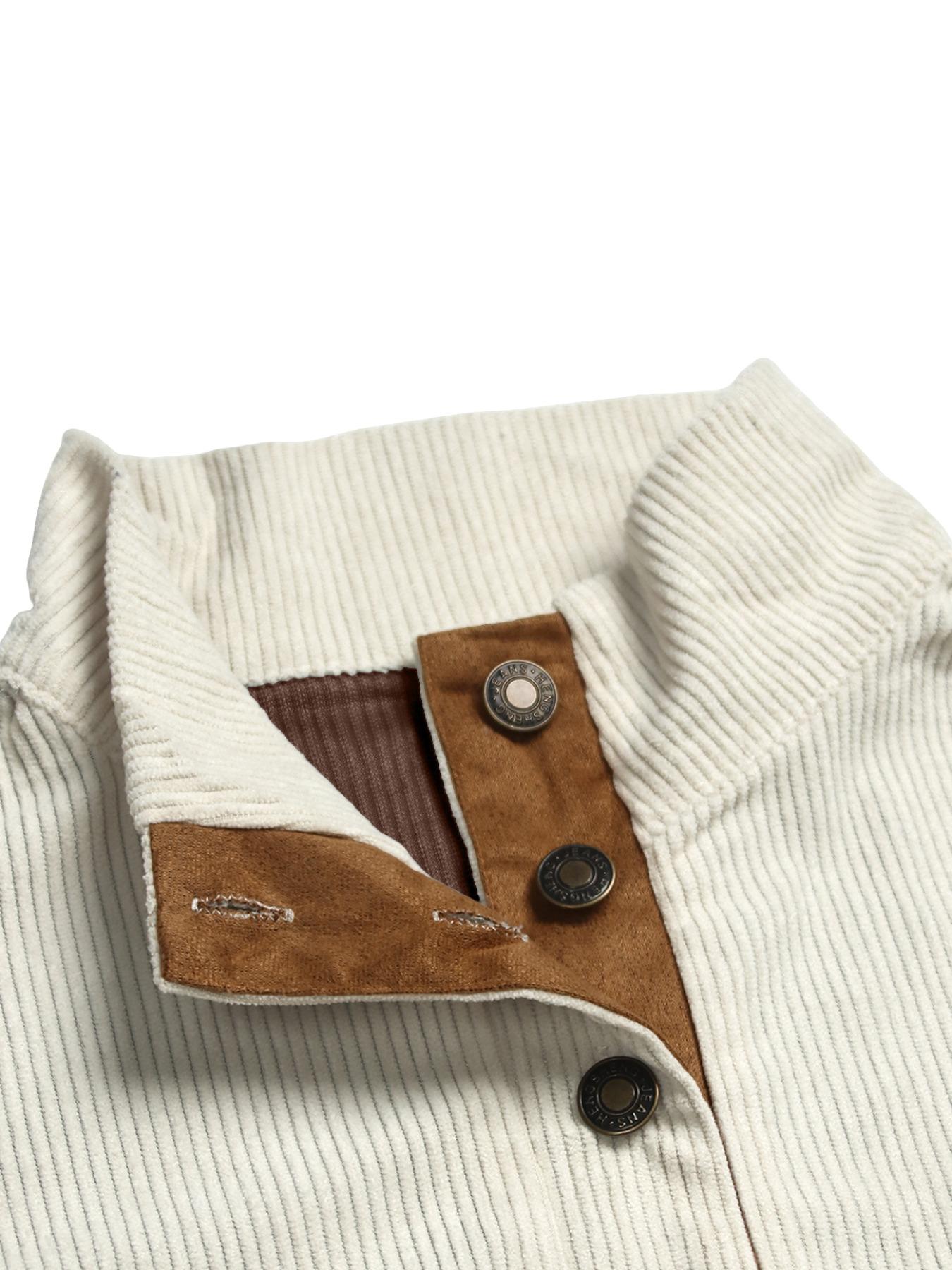 Men's color-blocked casual Knit hoodie, autumn and winter half-zipper long-sleeve jacket, loose collar autumn inner wear clothing