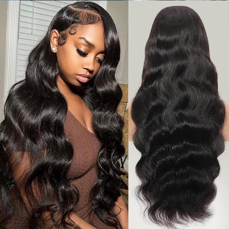 13x6 Lace Front Wigs Human Hair Body Wave Brazilian Hair Wigs For Women Natural Hair Line Pre Plucked Bleached Knots 13x6 HD Transparent Lace Frontal Wig 180% Density
