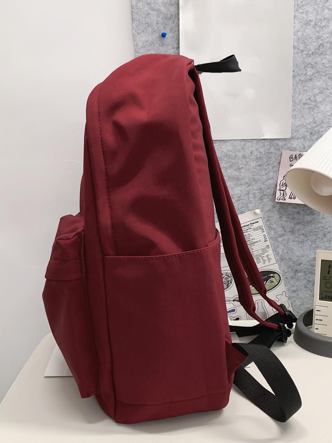 Fashionable and versatile solid color backpack, simple niche design, multi-color basic style, practical and versatile with large capacity, simple bag for college students, easy to carry for daily commuting, Casual backpack