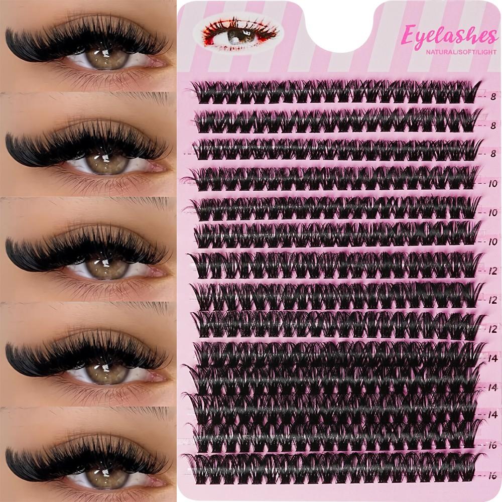 Luxurious Russian Cat Eye False Lashes, 280 Pcs, D-Shape Curl, Lightweight and Soft, Reusable, Ideal Gift