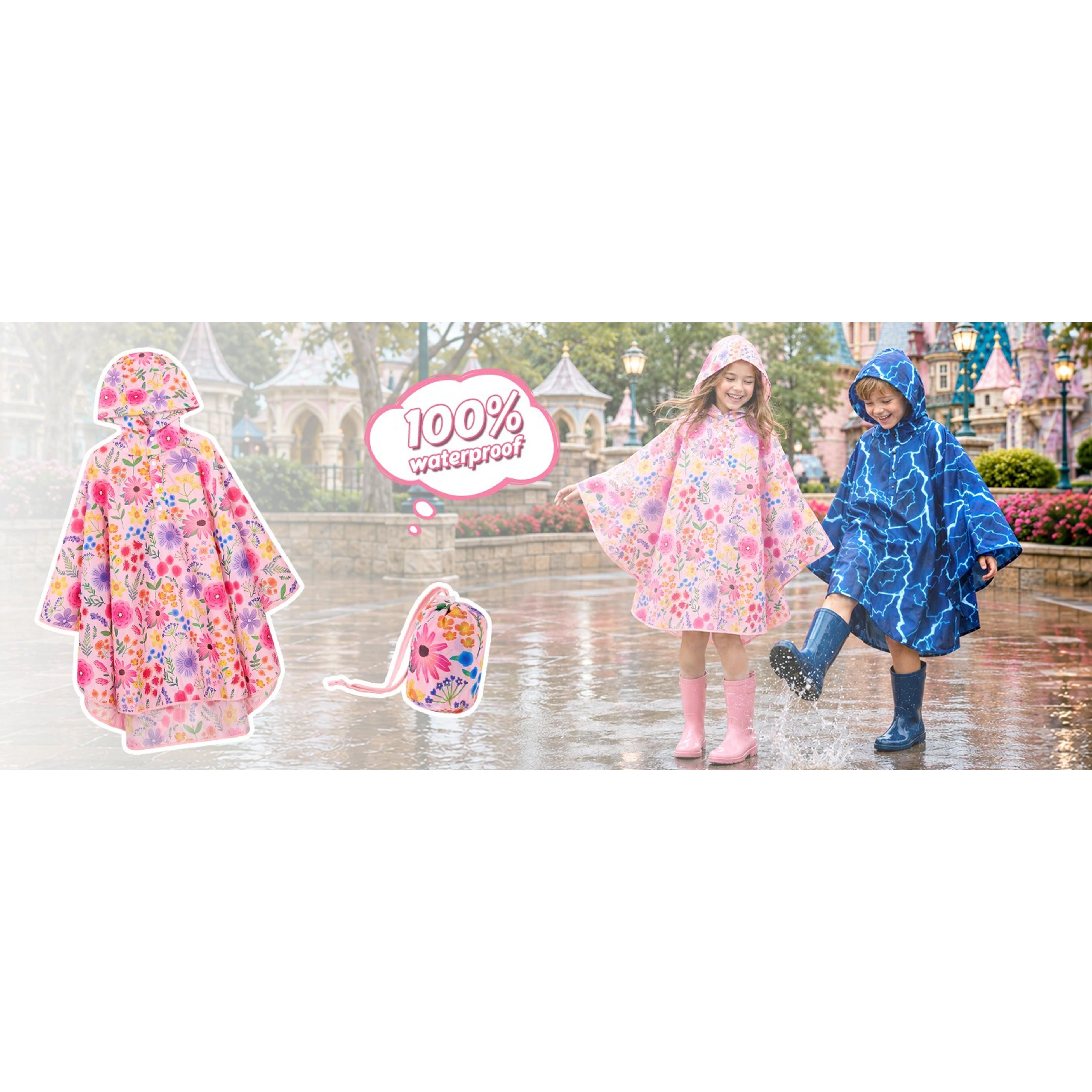 Kids' Game Print Lightweight Waterproof Reusable Hooded Rain Poncho for Boys and Girls Kids' Game Print Lightweight Waterproof Reusable Hooded Rain Poncho for Boys and Girls