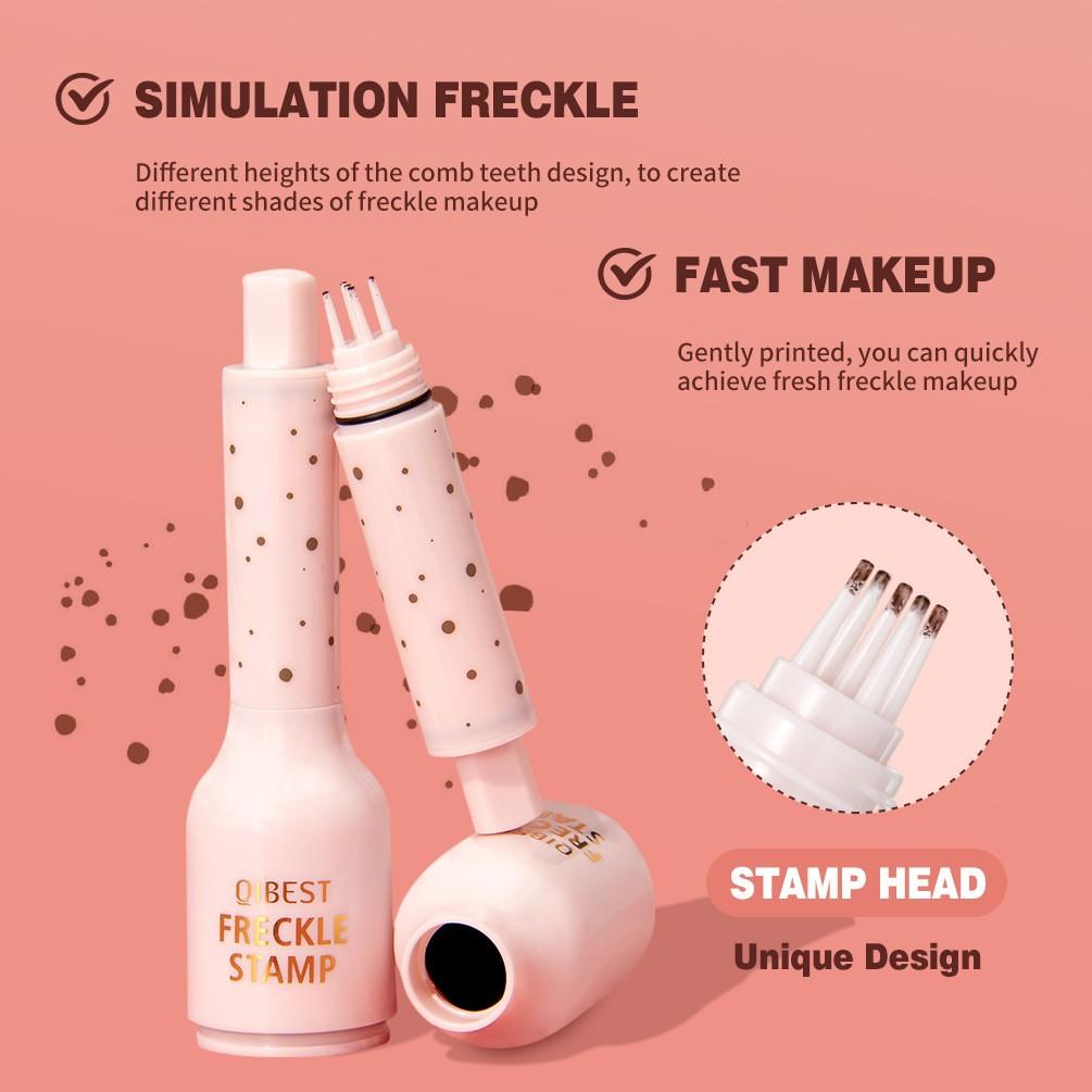 NEW blush+Freckle pen SET，4-In-1 Natural Freckle Stamp Pen - Fast-Dry  Halloween makeup，freckles stamp beauty stamps liquid blush glitter freckles freckle stamp  Temporary Fake Freckles For Makeup,