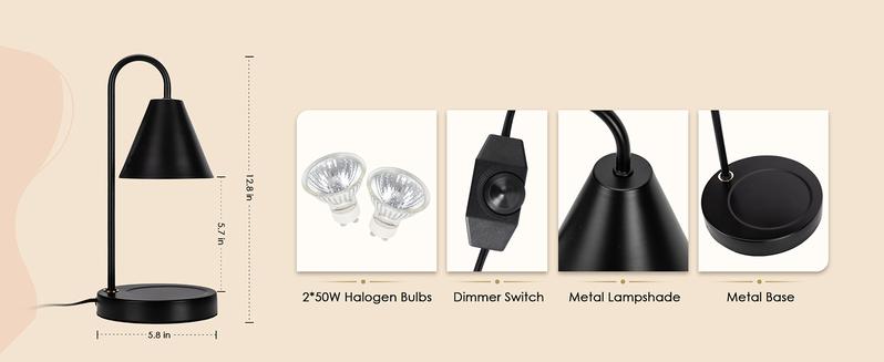 Candle Warmer Lamp,Electric Candle Warmer with Dimmable Light,Scented Wax Melter,No Smoke,Compatible with Various Jar,with 2 Light Bulbs,Home Decor Gifts-Black Decorative Fragrance Ornaments Milk Coffe Candle Warmer Lamp,Electric Candle Warmer with Dimmable Light,Scented Wax Melter,No Smoke,Compatible with Various Jar,with 2 Light Bulbs,Home Decor Gifts-Black Decorative Fragrance Ornaments Milk Coffe