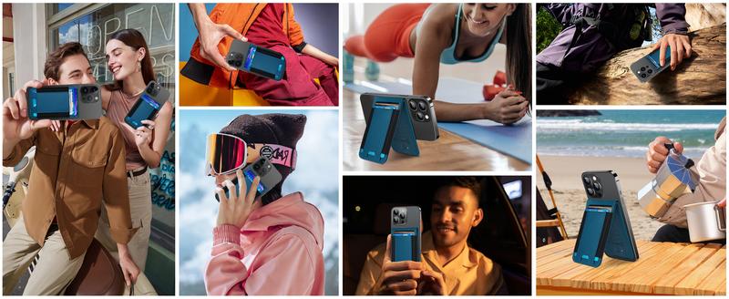 for 3-in-1 Magsafe Wallet, Works with Find My, Upgrade with Phone Wallet and Adjustable Stand, 3 Card Slots, Magnetic Wallet for Phone 16 15/14/13/12 promax plus Series, Fit 8 Cards, RFID Blocking, Blue