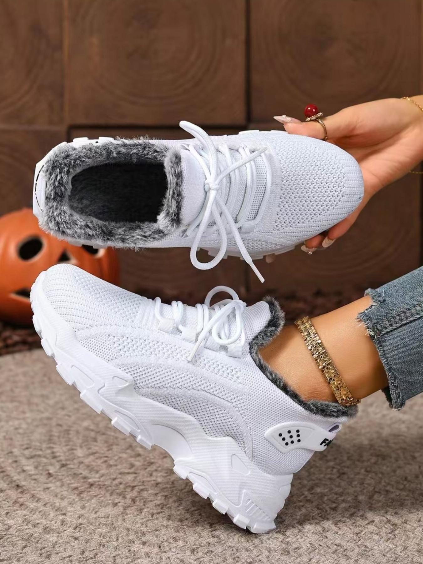 Women's Large Size Winter Warm Fleece Boots, Casual Snow Boot Lining, Comfortable Winter Shoes, Affordable Women's Insulated Boots Footwear