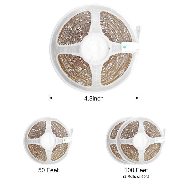 100FT 50FT WiFi Led Strip Lights Smart Led Light Strip Work with Alexa & Google Assistant RGB Music Sync Color Changing Led Light for Bedroom Decors
