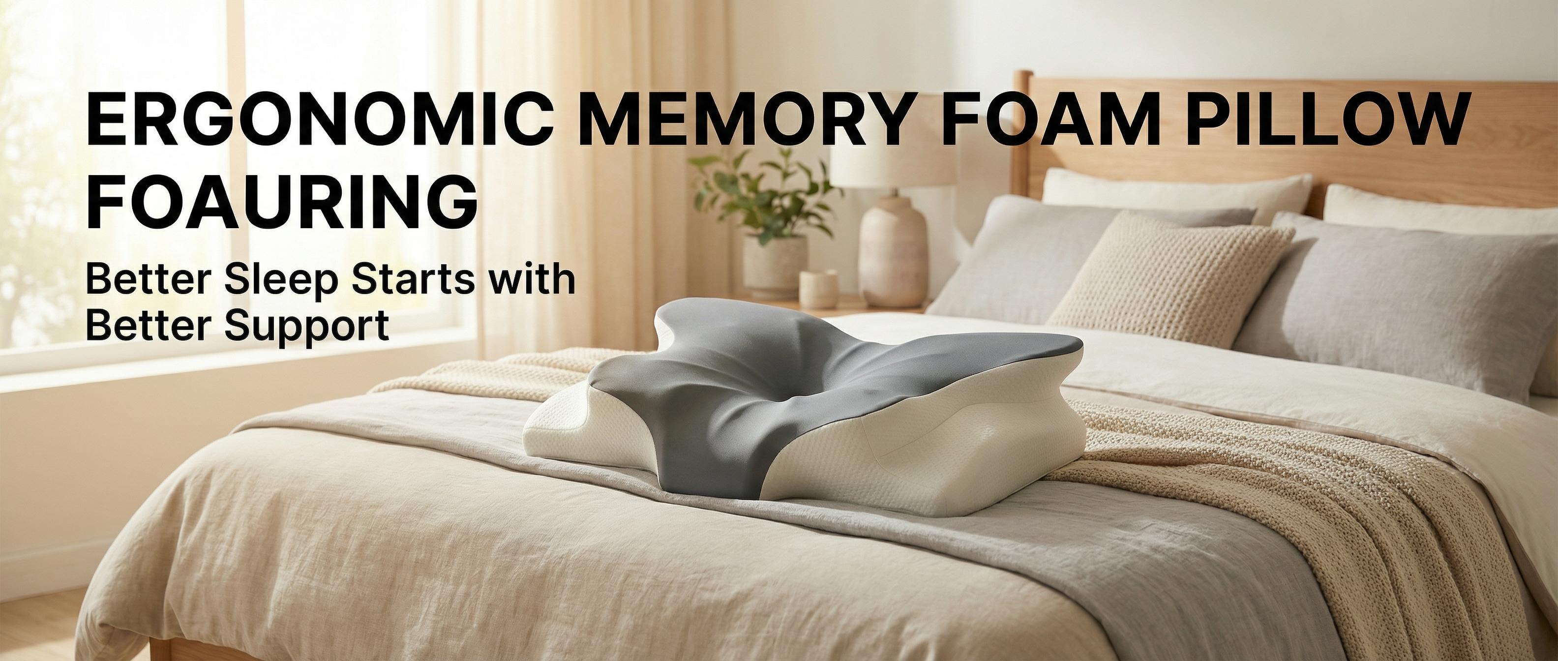 Cervical Pillow for Cozy Sleep, Odorless Ergonomic Contour Memory Foam, Orthopedic Bed Pillow for Side, Back, and Stomach Sleepers