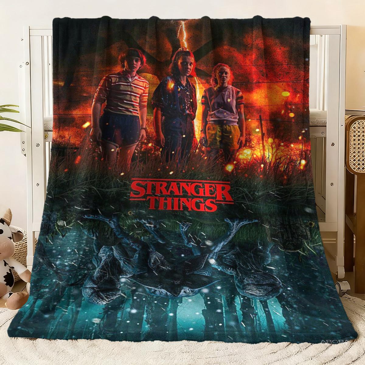 その他 V.A. Stranger Things Blanket Netflix Stranger Things Nostalgia 2 piece Multicolor Quilt and
