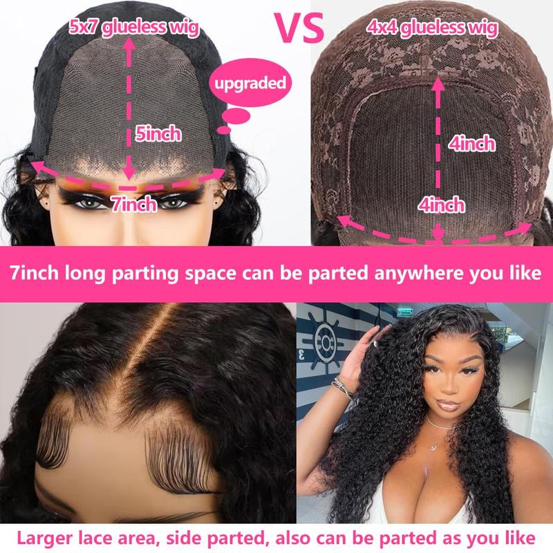 7x5 Glueless Wigs Human Hair Pre Plucked 180% Density Wear and Go 9X6 Deep Wave Wig Human Hair HD Lace Closure Wigs Human Hair for Women TikTokShopBlackFriday