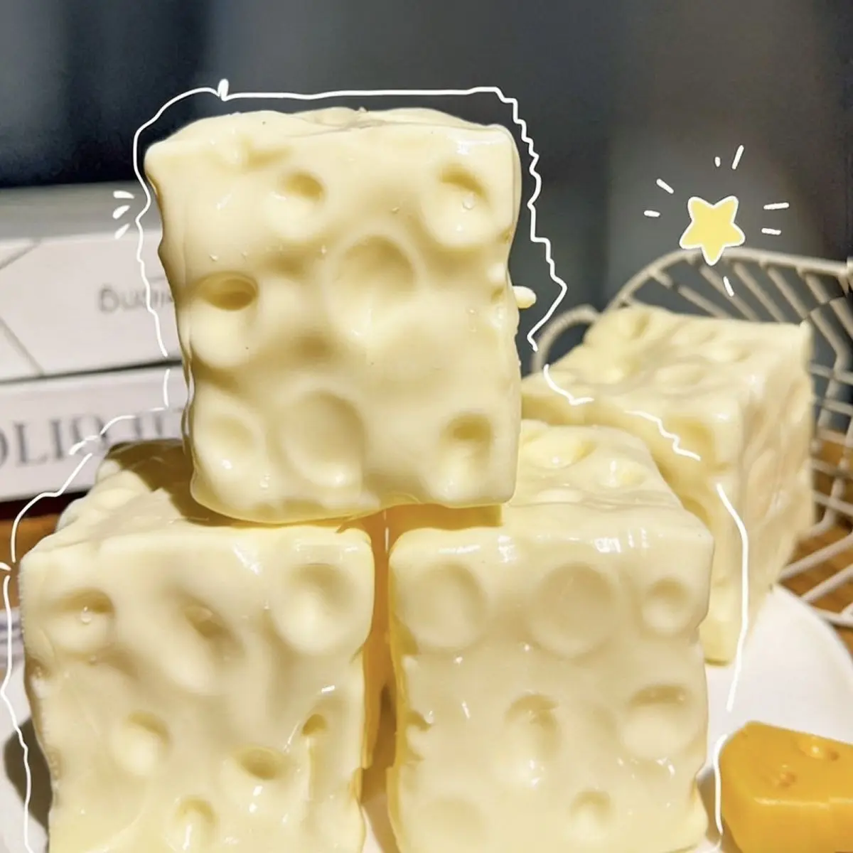 Vaseline Cheese Squeeze Shapable Squeeze Hot-Selling Realistic Cheese Stress Relief Cute Gift Toy