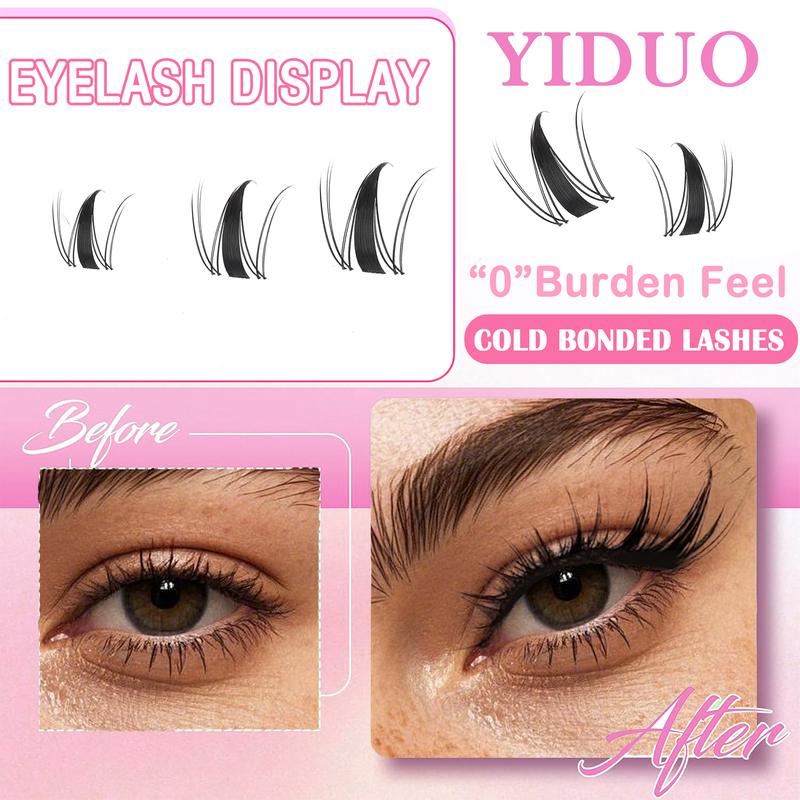 5 Styles Lash Clusters Kit with Eyelash Tools: Bond and Seal | Lash Remover | Eyelash Brush | Lash Tweezers Manga+Manga&Bottom+Wispy+Fairy Lashes Extensions 5-16mm Natural Wispy Individual DIY Eyelash Kit Salon at Home | Long-Lasting Glam Effect Easy DIY