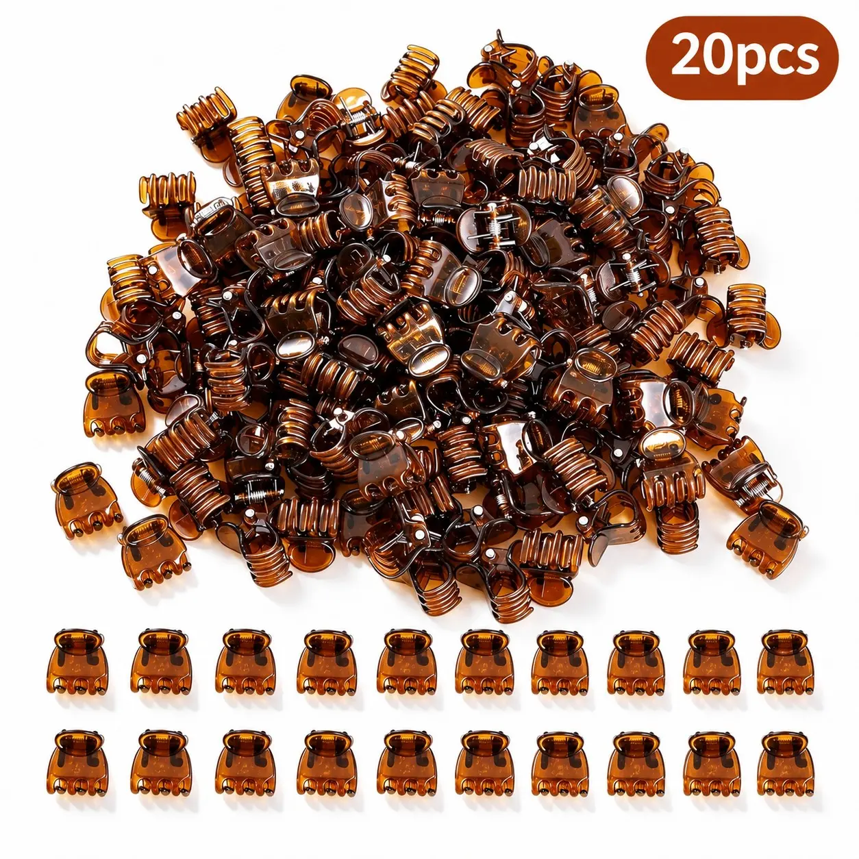 20pcs Gradient Mini Hair Claw Clips for Women, Strong Hold Small Tortoiseshell Jaw Clips, Ideal for Bangs and Thin Hair