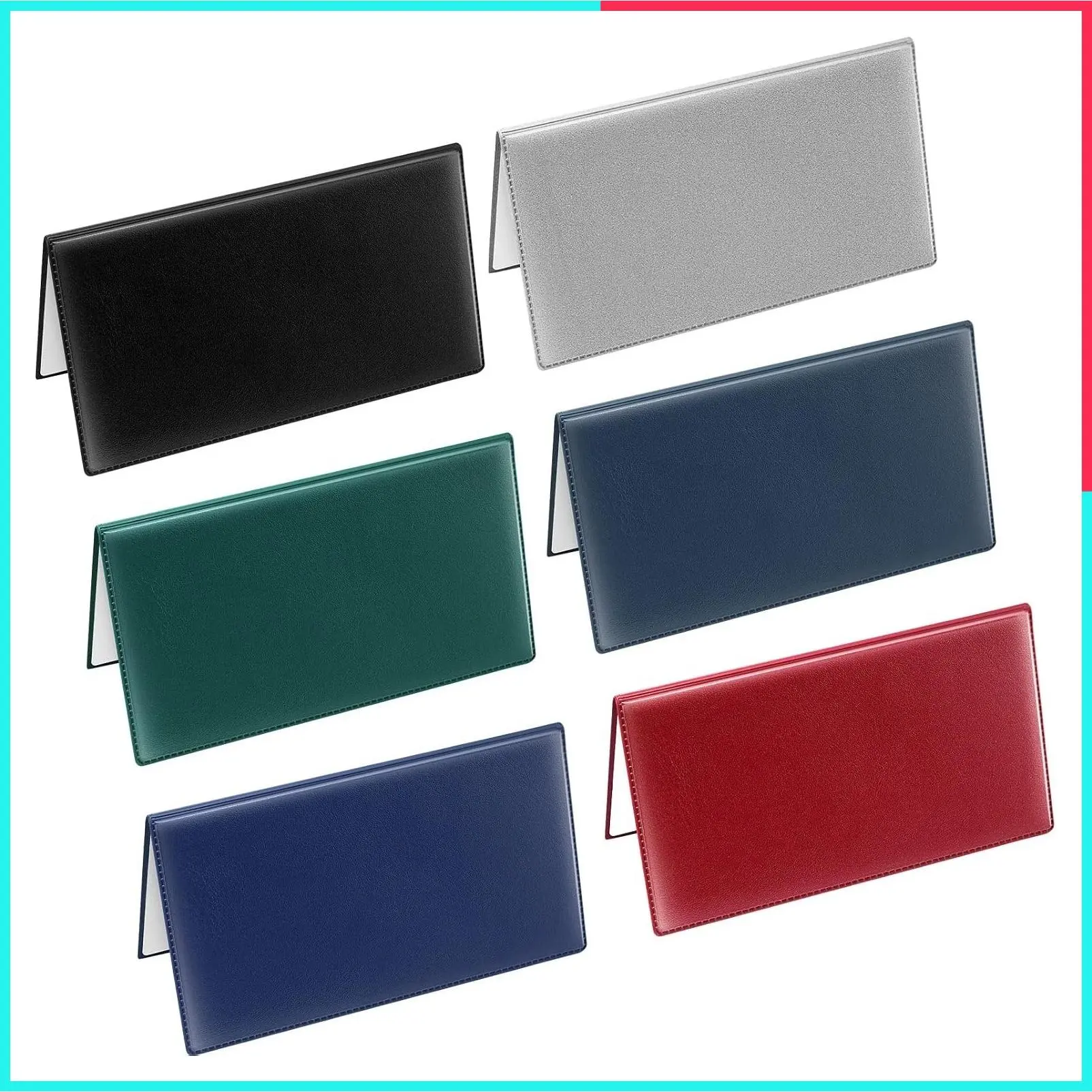 6 Pcs Vinyl Top Tear Checkbook Covers, Personal Checkbook Holder for Men Women (Classic Color)