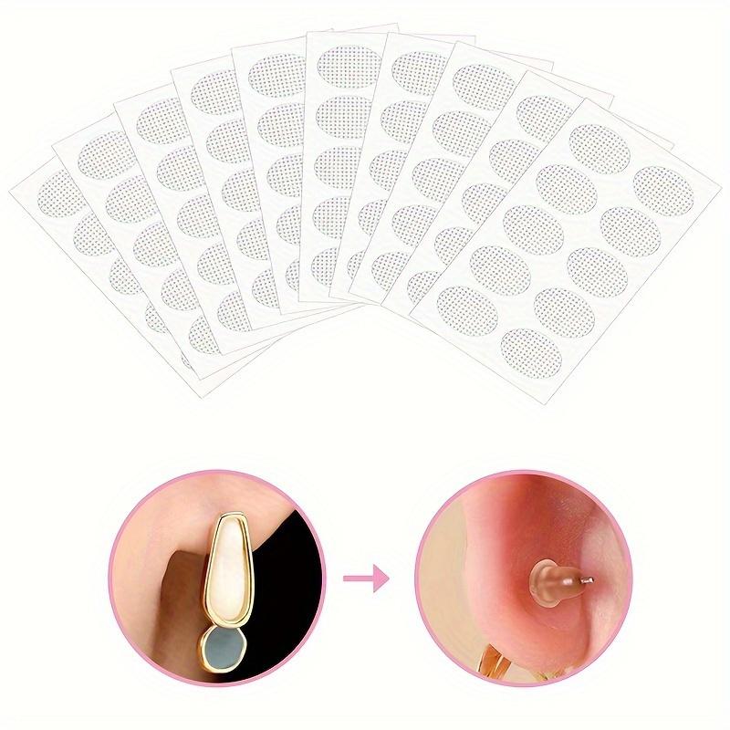100pcs/10sheets 200pcs/20sheets Transparent Invisible Earlobe Protector for Women's Ear Piercing, Anti-enlargement Ear Sticker, Earlobe Support Patch for Strengthening Earring Support & Preventing Stretching