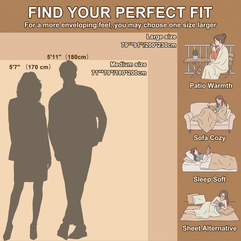 Raybee Cozy Soft Blankets - Portable Lightweight Blanket for Couch, Travel,Office,Courtyard,Home Bedroom Decor Plush Outdoorfun,Flannel Throw Blanket,Perfect Gift Ideal