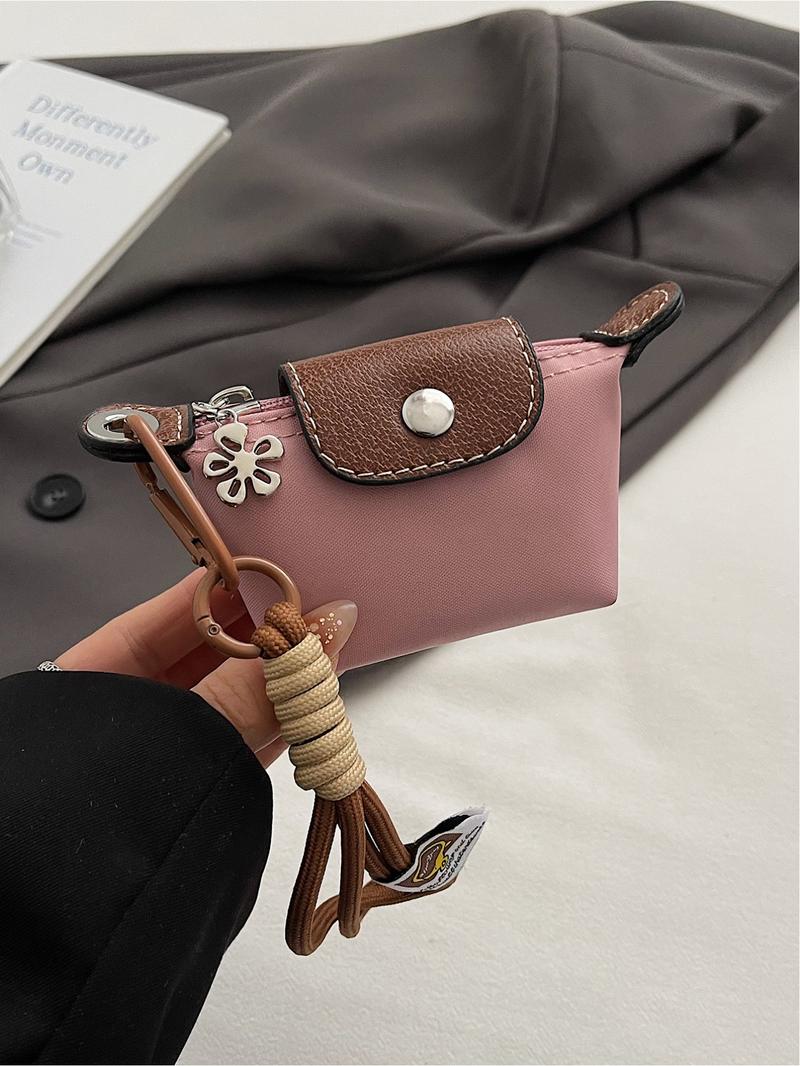 Mini fashion handbag dumpling bag Longxiang bag creative color matching change lipstick storage bag small hanging bag ultra mini nylon dumpling bag coin purse hanging decoration card bag key headphone lipstick storage bag Crossbody Purses