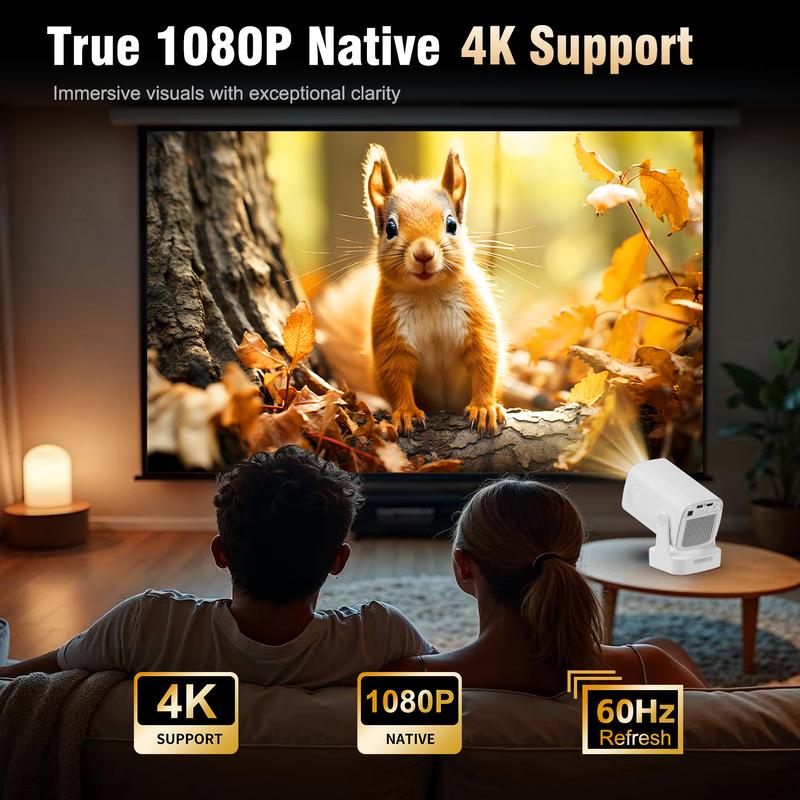 [US warehouse] Magcubic HY310 Auto Focus Projector 330ANSI 4K Videosource Supported Native 1080P BT5.4 Android 11 WIFI6 60Hz Reflash Allwinner H713 180° Flexible Rotating Built-in Speaker Portable Home Cinema 130" Screen Lightweight