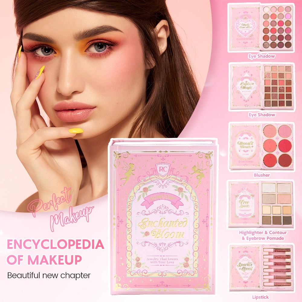 Book Style Makeup Palette Set, Eyeshadow Blush Highlight & Liquid Lipsticks, Portable Full Face Cosmetic Kit, Ideal Gift for Ladies, Makeup Sets