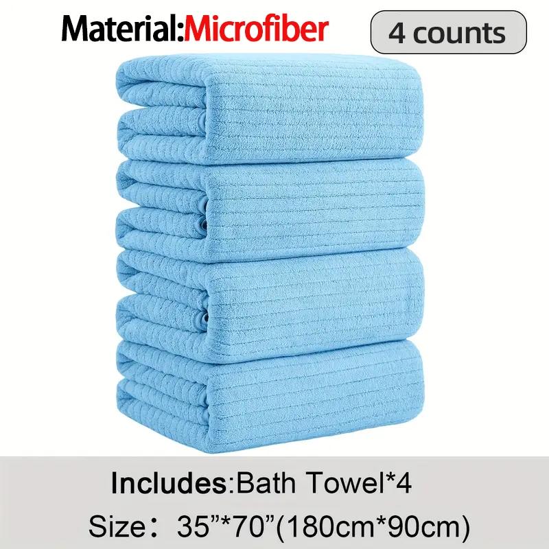 Extra-Large Bath Towel Set, 35 x 70-Inch Microfiber Quick-Dry XL Towels, Soft Reusable Premium Bath Towels for Home and Hotel Use, Bathroom Towel Set
