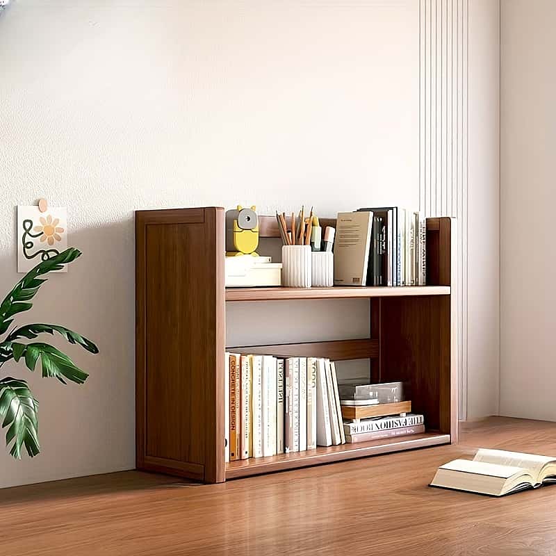 Multi-Layer Wood Bookshelf with Reinforced Back Panel, Space-Saving Storage Rack for Dormitory, Office, Home, Easy Assembly, Durable Design, Home Office Furniture